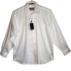Forsyth of Canada Freedom Dress Shirt White Cotton No Iron Size 16 1/2 34/35 NWT